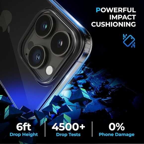 New iPhone 15 Pro Max Case Clear Non-Yellowing Drop Protection Non-Slip Case - Picture 5 of 6